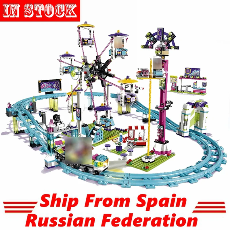 

Bricks Compatible City For Legoingly Friends Girls Amusement Park Roller Coaster Figures Brick Building Toy For Children gifts