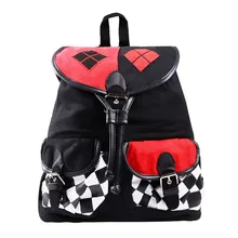 Nouveau designer commando suicide Harley Quinn sac à dos chaîne mochila cosplay Sac À Dos sac d’école de bande dessinée de joker enfants cartable