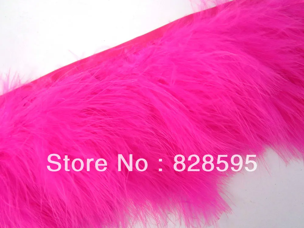 F463 PER FEET-Fuschia Turkey Marabou Hackle Fluffy Feather Fringe Trim Craft