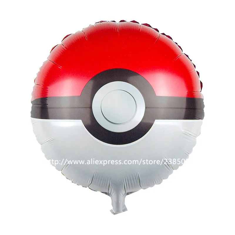 

10pcs/lot Round pikachu Cute Pokemon Balloon PokeBalls Foil Helium Balloons Birthday Party Supplies Decorations Globos Toy