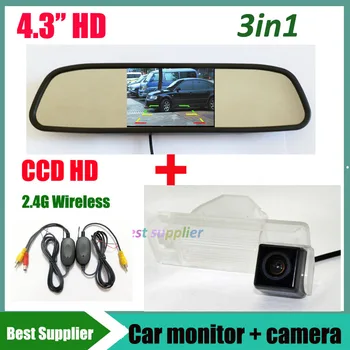 

3in1 Wireless Signal Car backup parking rear camera For Mitsubishi ASX RVR Outlander Sport +4.3inch car mirror monitor TFT LCD