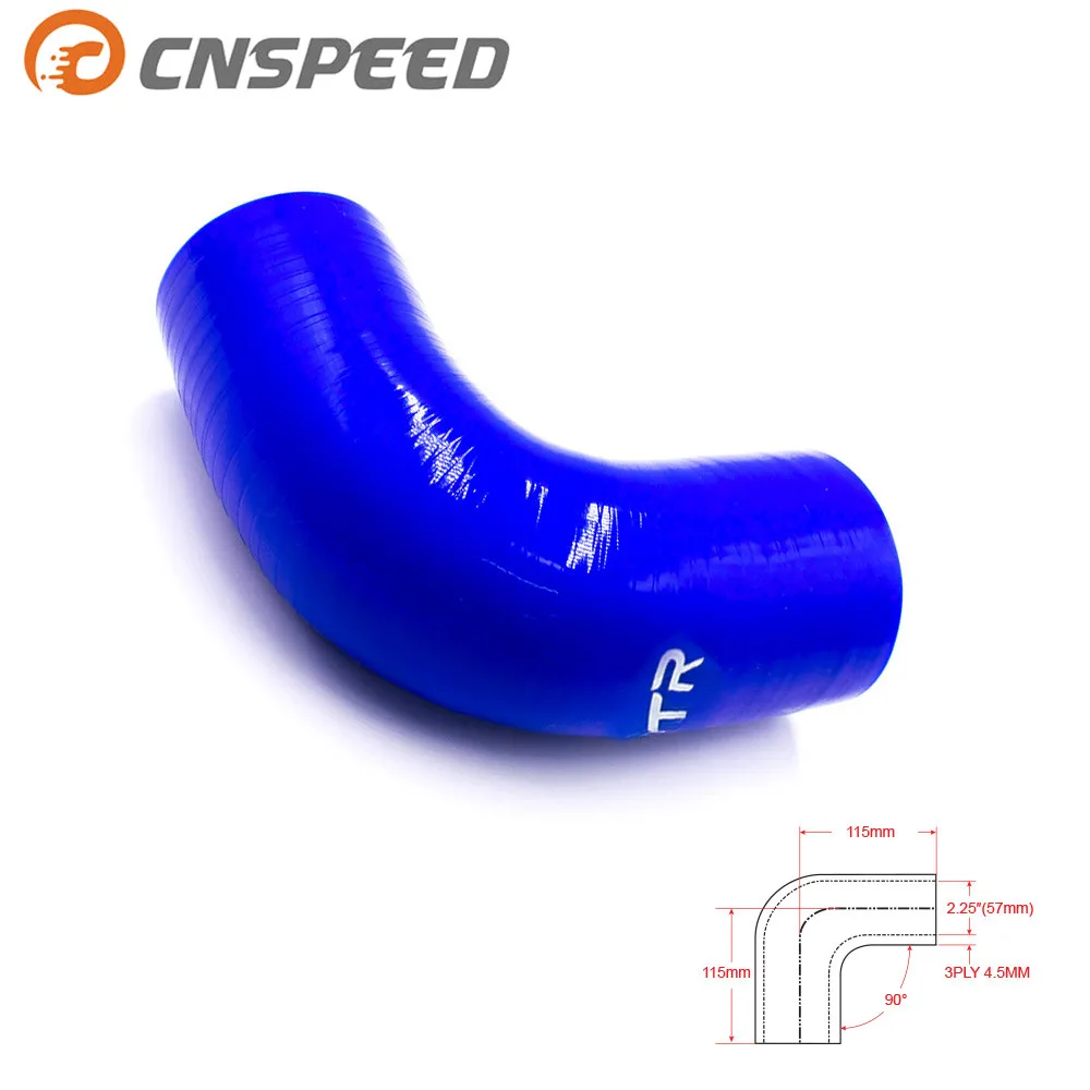 CNSPEED Blue 2.25" 57mm 90 Degree Elbow Silicone Hose Pipe Turbo Intake