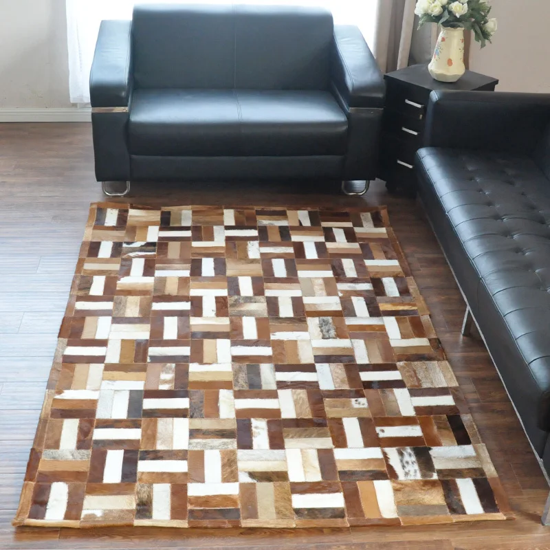 Leather Rugs India Blitz Blog Free Shipping 1 Piece 100 Natural Handmade Cow Leather Hand Woven India Wool Rug In Carpet