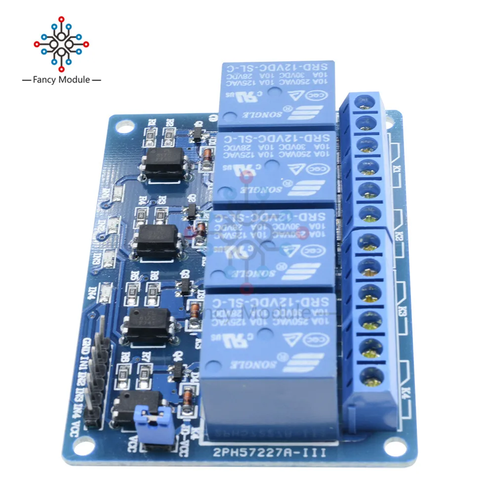 DC 12 В 4 канала реле модульный оптрон для Arduino ARM AVR DSP PIC MSP AC 250 В 10A DC 30 в низкий уровень сигнала MCU PLC управления