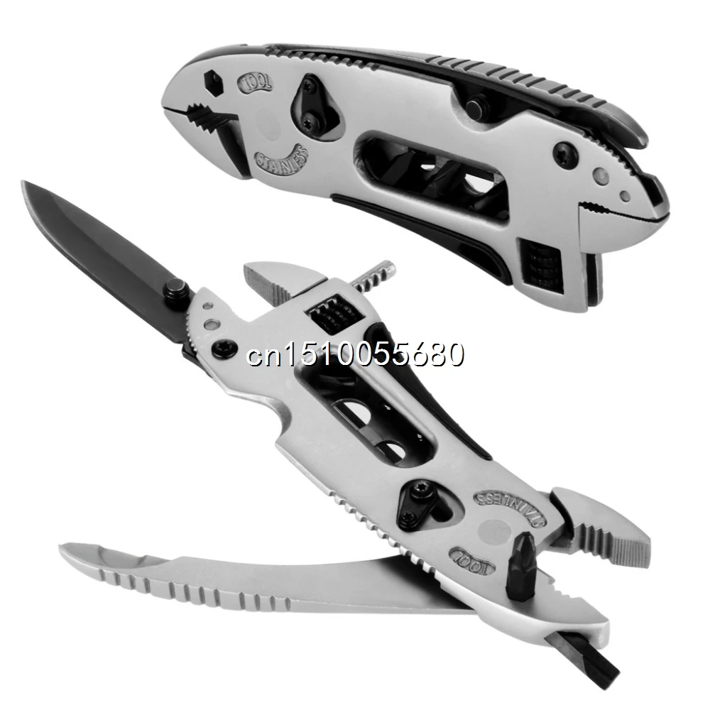 2015 Portable Stainless Steel Wrench Multi function Tool Knife & Pliers