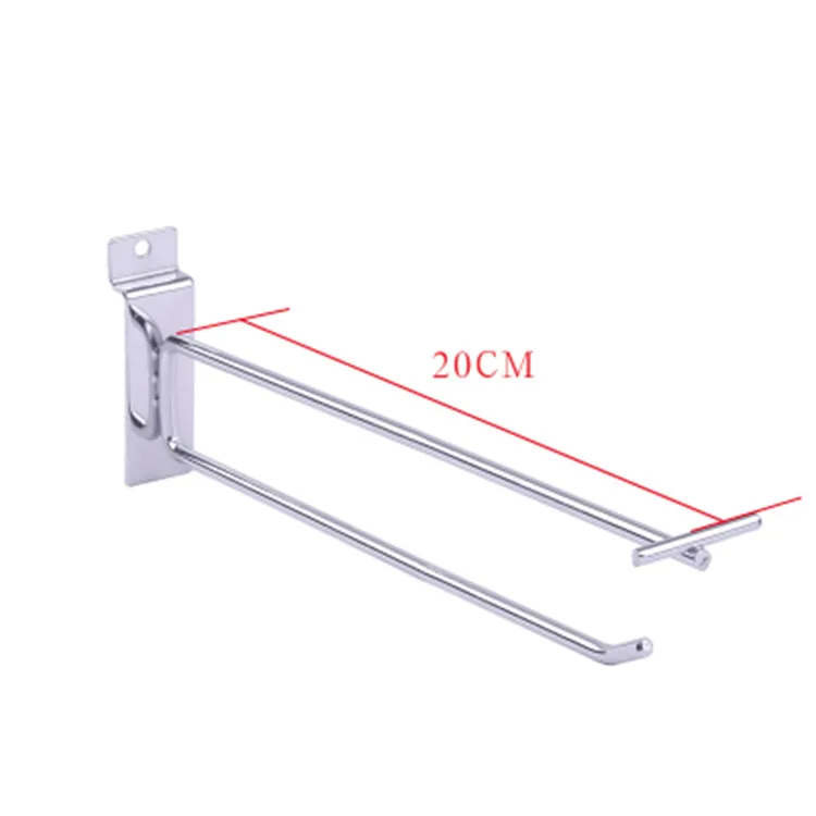 100 шт./лот 6 мм Нержавеющая сталь двойной линии крюк дисплей для супермаркета розничного магазина кронштейн дисплей полка - Цвет: Length 20cm