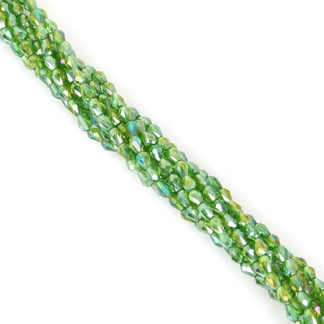 3mm Teardrop Austria Crystal Beads Water Drop Faceted Glass Beads Loose Spacer Beads For Jewelry Making DIY