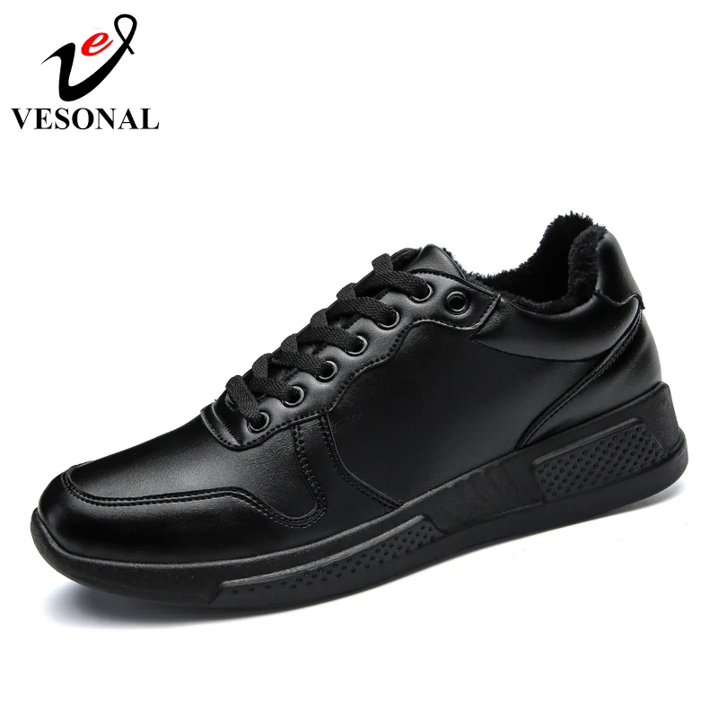 

VESONAL Brand Soft Microfiber Male For Men Shoes Adult Fashion Style 2018 Winter Warm Comfortable Short Plush Sneakers Footwear
