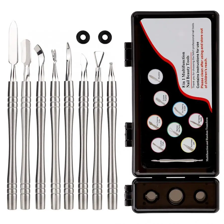 

Professional Stainless Steel Nail Clipper Pusher Kit Nippers Manicure Scissors Ingrown Nail File Pedicure Nail Art Tools