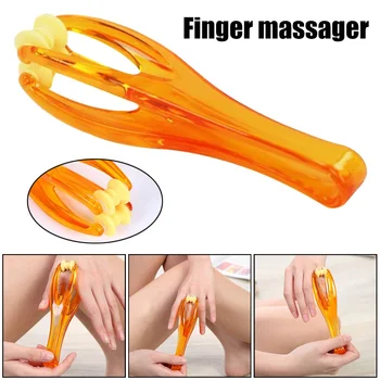 

Hot Sale 1Pcs 2 Rollers Hand Massager Relax Finger Joints Handheld Massager Elastic Handle Blood Circulation Tool