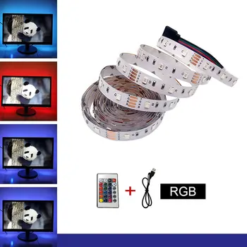 

Led Strip TV USB Power DC5V 6V RGB SMD 3528 60Leds Waterproof Light 60Leds/M With Remote Controller 0.5M 1M 2M 3M 4M 5M