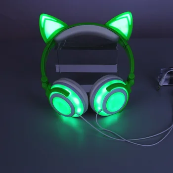 

Foldable Flashing Glowing cat Ear Headphones Gaming Headset Earphone with LED Light for PC Laptop Computer Mobile Phone New