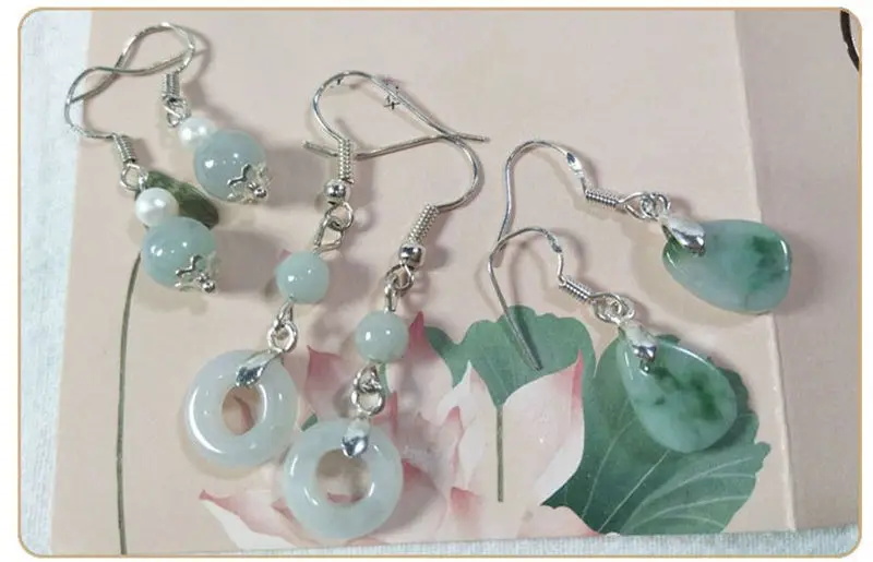 

Good Luck Green Pearl Earrings Flower Pearl Water Drops All Earrings Natural Stone Lady Fashion Earrings Ear Hook