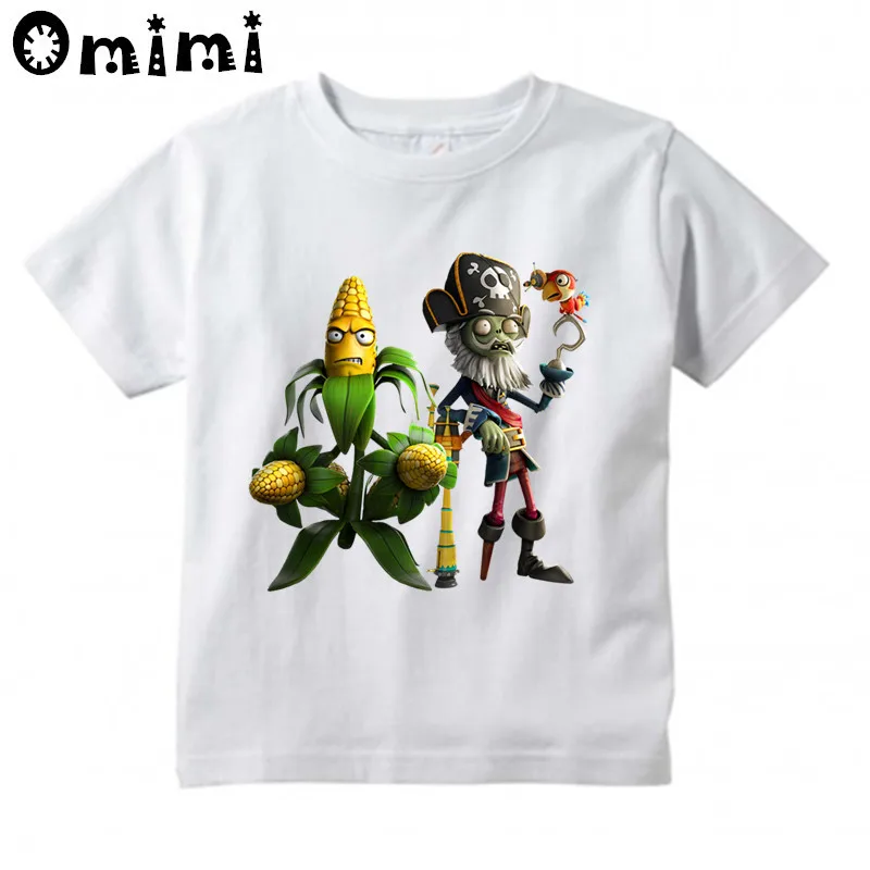 Kids Plants vs Zombies GW Garden Warfare Printed Design Tops Boys/Girls Game Casual T Shirt Children T-Shirt, ooo3037