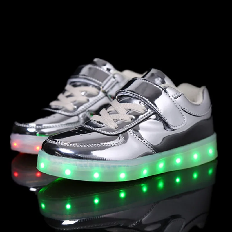 أحذية الأطفال led usb شحن أحذية الأطفال أحذية رياضية ملونة مضيئة فلاش الصبي و جريل رياضة كيد متوهجة رياضية