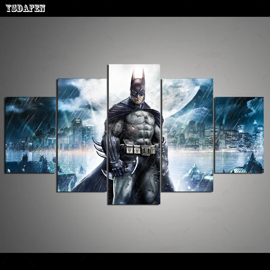 Buy HD Printed 5 Piece Canvas Art Batman Painting