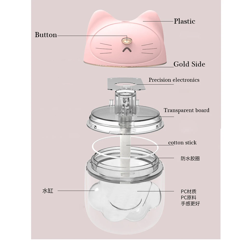 Мини Портативный Кот USB воздухоувлажнитель очиститель Арома диффузор паровой безопасный использовать для дома распылитель ароматерапия