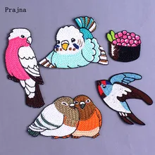 Prajna Вышитые Патчи для Одежды Мультфильм Птицы Патч на Одежде Футболка Суши Симпатичные Патч