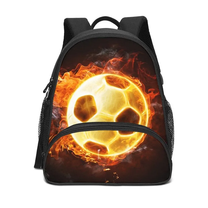 

Mini Backpacks For Boys Girls Fashion Fire Football 3D Printing Bookbag Kids School Bags Satchel Rugzak Plecak Mochila Escolar