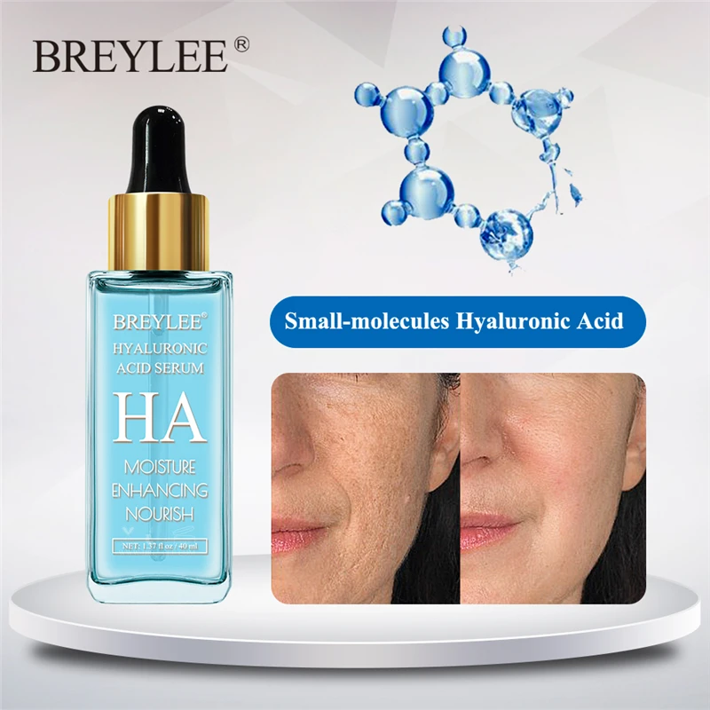 

BREYLEE 40ml Hyaluronic Acid Serum Anti Wrinkle Moisturizing Facial Essence for Dry Skin elasticity repairing Care liquid