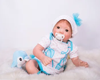 

20inch adorable girl doll reborn realistic newborn babies soft touch blue clothes best children girls toys gift boneca