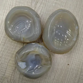 

Small Size Natural Gray Agate Stone Crystal Carving Ashtray Gift For Bulk Wholesale FMX