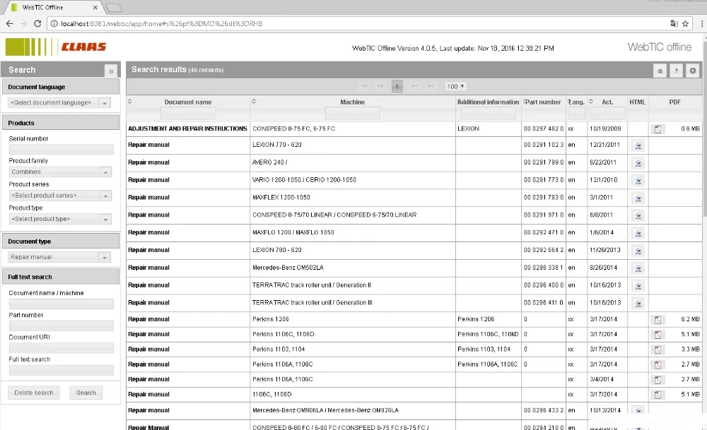 Для Claas WebTIC-технический информационный центр(Виртуальная коробка