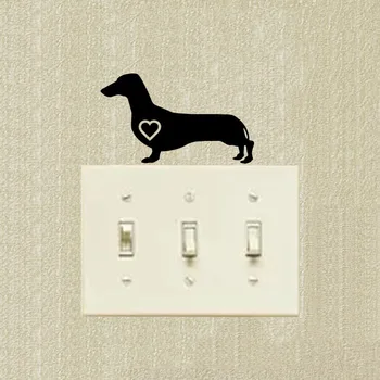 

Dachshund Give You My Heart Cartoon Warm Animal Switch Sticker Fashion Decoration Wall Stickers 2SS0580