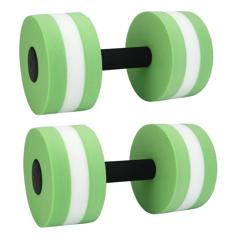 Foam Dumbbells Water Aerobic Exercise Hand Bars Pool Resistance Exercises Equipment,Set Of 2 - Цвет: Зеленый