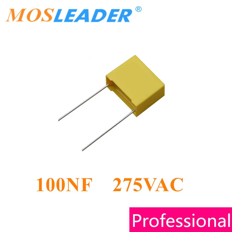 Mosleader 1000 шт 104 275V 10% DIP 275VAC 100NF 104K 10 мм Контактное пространство Сделано в