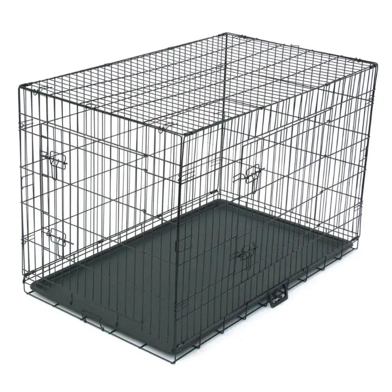 

48 inch Portable Metal Dog Cage Kennel Crate for Cat Pets with Tray Heavy Duty Strong Dog House Pet Kennel Animals Playpen