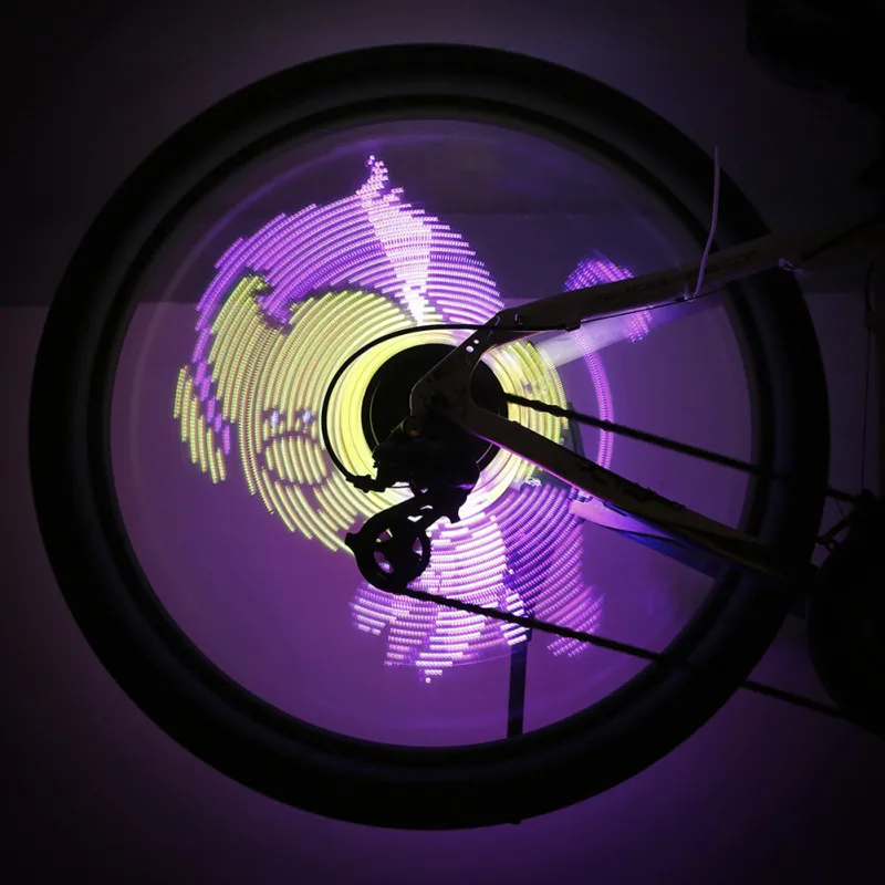 Best DIY bicycle light 64 LED Bicycle Wheel Spoke Light Waterproof Light Road Bike Smart Lamp Double-sided Display Pattern led bike 6