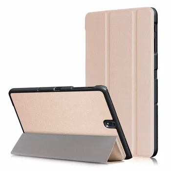 

100pcs/lot Custer Solid colour Three fold high quality leather cover case for Samsung Galaxy Samsung Galaxy Tab S3 9.7 T820 T825