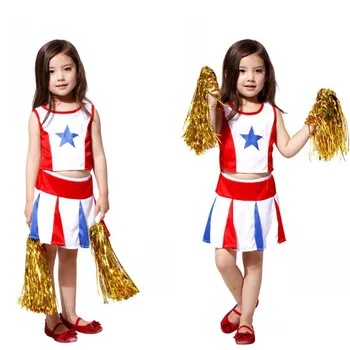 

Fantasia cheering squad Cheerleaders Cosplay Christmas Fancy dress Kids Girls Disfraces Halloween Children's Day Costumes
