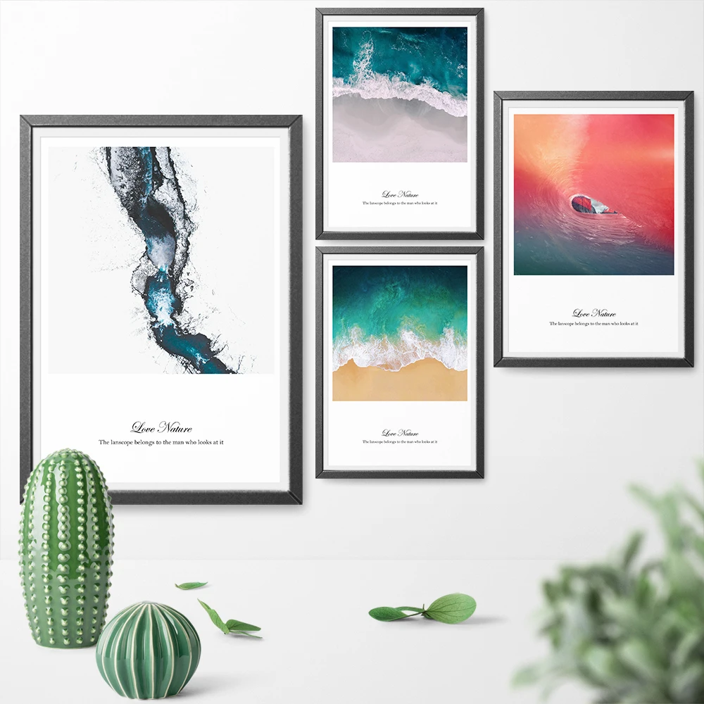 

Minimalist Sea Wave Beach Seascape Art Poster Print Canvas Painting Modern Wall Art Picture Home Decoration No Framed