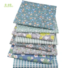 Chainho, 8 шт., простая зеленая Цветочная серия, саржевая хлопковая ткань с принтом, Лоскутная Ткань, DIY швейный материал для стеганых изделий для ребенка и ребенка