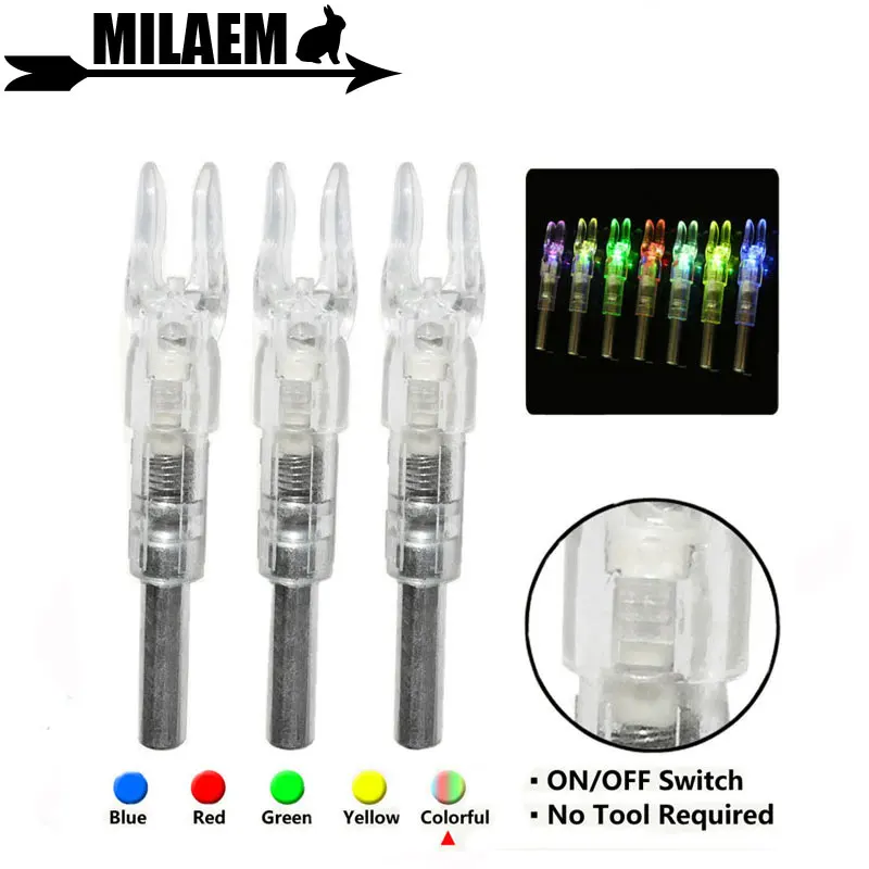 

6pcs 25Gr Archery Lighted Arrow Nock Fit For ID 6.2mm Arrow Shaft Automatically Lighted Arrow Nock Shooting Arrow Accessory
