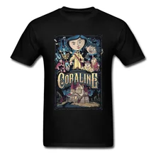 Футболка Coraline& the Secret Door, мужские футболки, мужские футболки Coraline Secret Door, футболки с героями фильма ужасов и фантазий, футболки на заказ