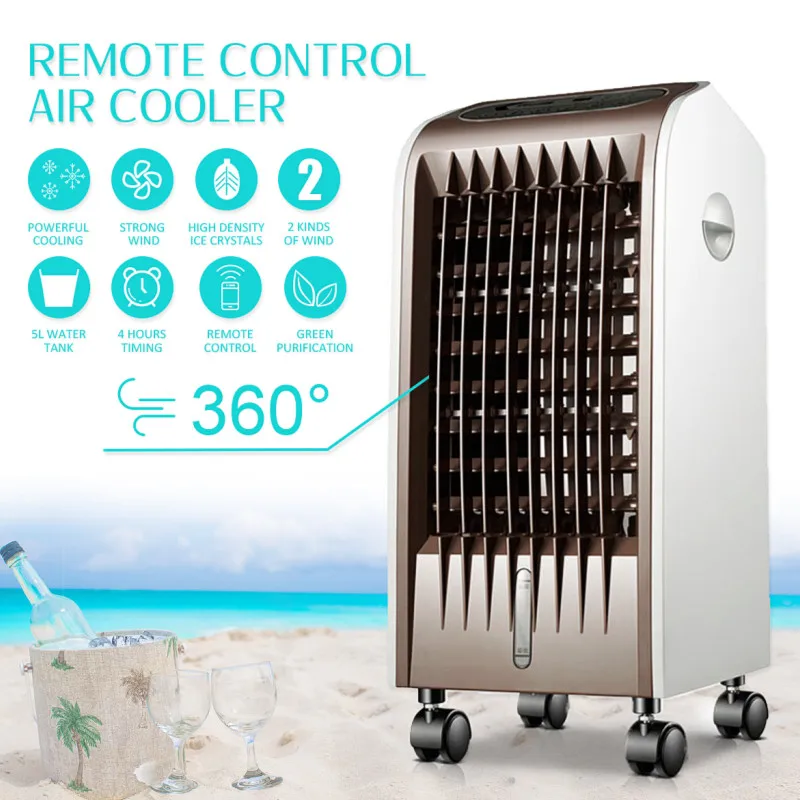 

75W 5L Remote Control Air-conditioning Fan Timing Humidification Cooling Fan Home Cooling Fan Mobile Mini Air-conditioning