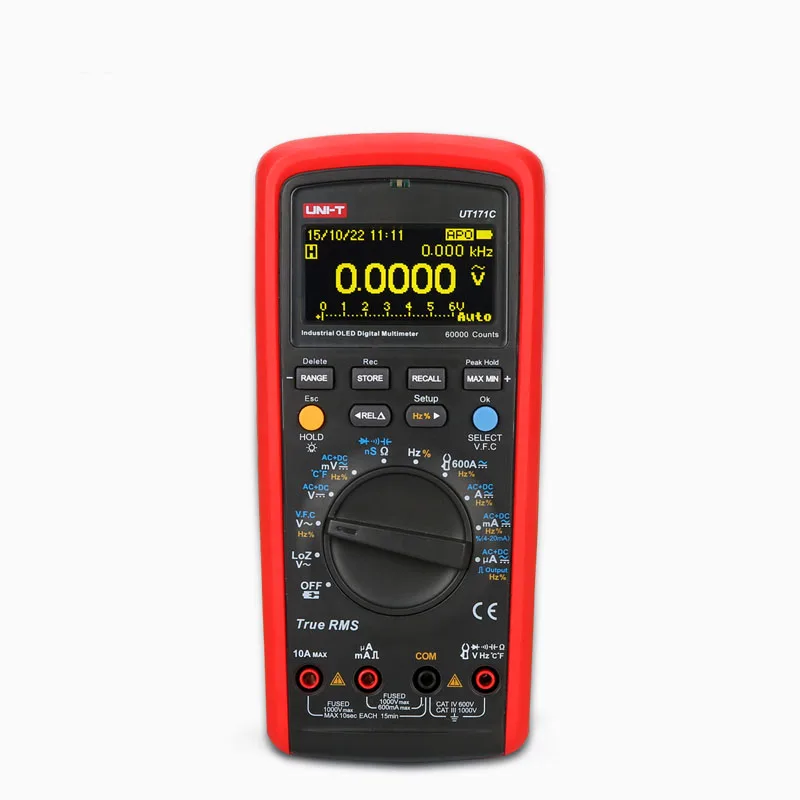 

Industrial True RMS Digital Multimeters Admittance nS Temperature AC LoZ Measure Square Wave Li-Battery USB NCV UNI-T UT171C