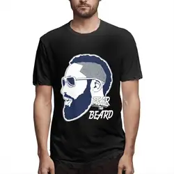 Футболка для мужчин большой размер Страх Борода Джеймс Харден футболка 2019 Мужская футболка Новая горячая Распродажа короткий рукав 100%