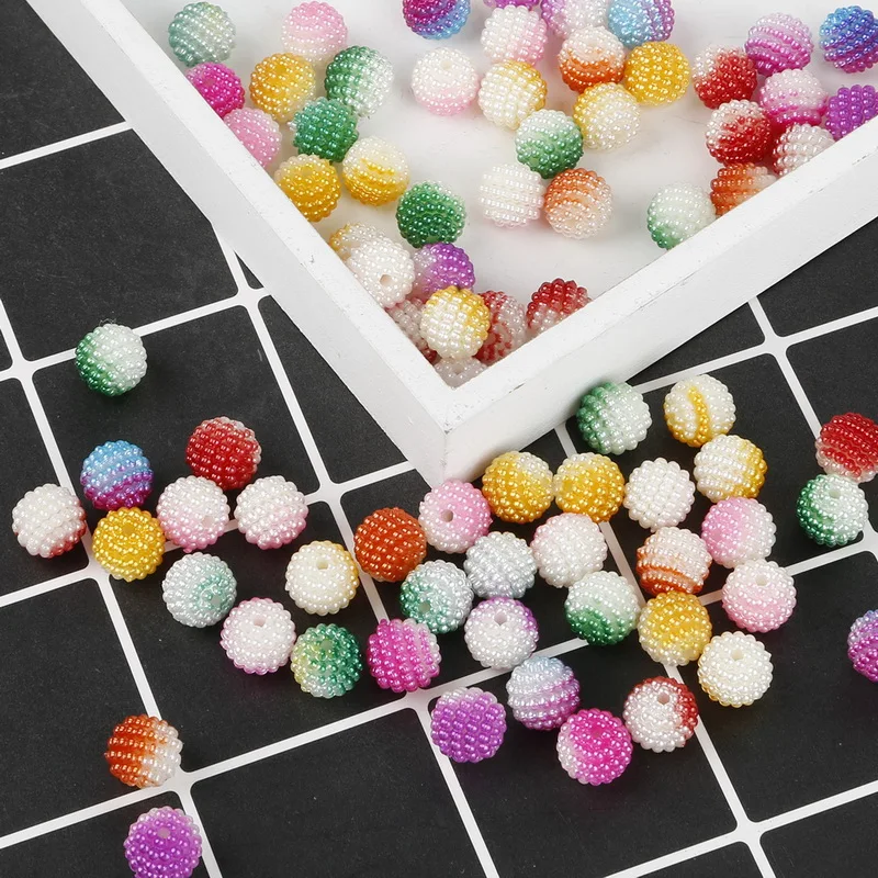 50pcs/lot 10mm Waxberry Beads Dual Color Plastic ABS Imitation Pearl Beads Round Acrylic Spacer Beads for DIY Jewelry Making images - 6