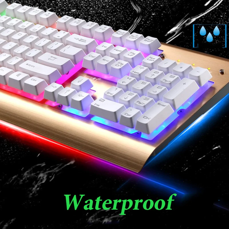 Проводная игровая клавиатура и мышь набор с RGB светодиодный Ной подсветкой