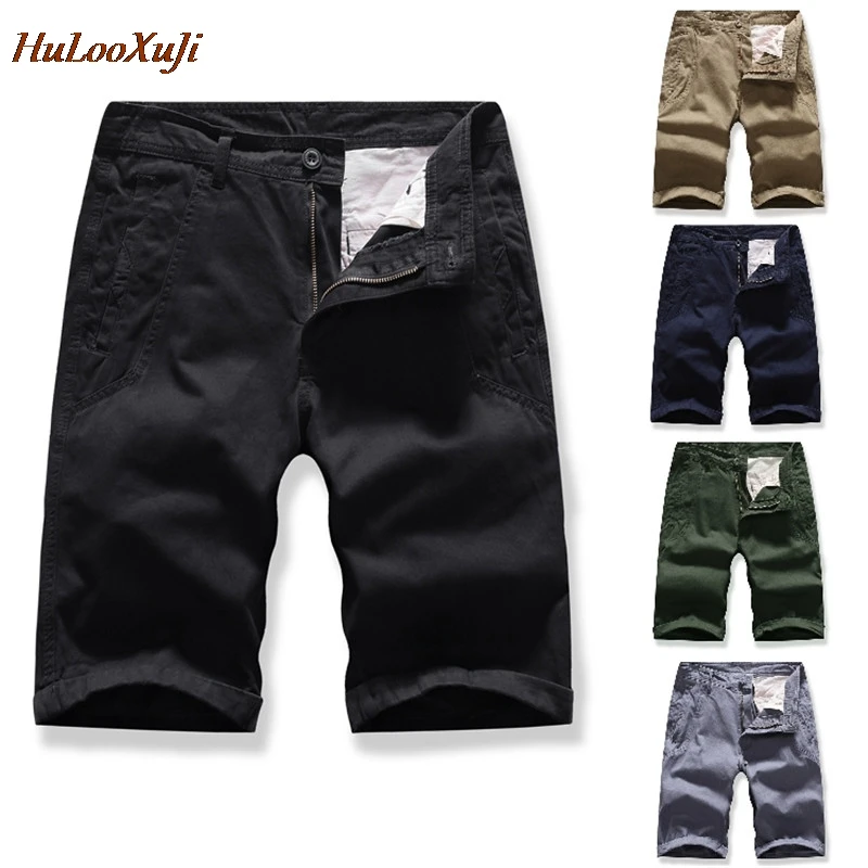 HuLooXuJi мужские летние Грузовые Шорты повседневные Шорты однотонные свободные шорты военные уличные рабочие короткие брюки Размер США: 30-38