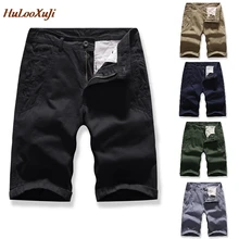 HuLooXuJi мужские летние Грузовые Шорты повседневные Шорты однотонные свободные шорты военные уличные рабочие короткие брюки Размер США: 30-38