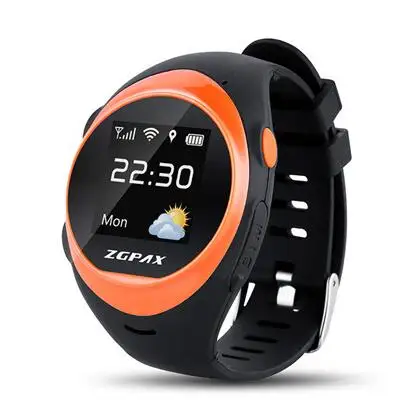 ZGPAX S888! Лучшие продажи телефон gps smart watch с SOS gps фунтов WI-FI Anti сбой сигнал тревоги обнаружения Водонепроницаемый пульт для пожилых мужчин и - Цвет: Оранжевый