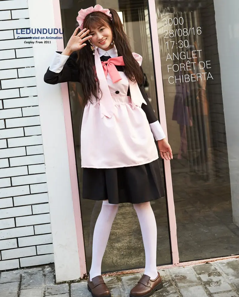 Anime Cardcaptor Sakura 20 years Cosplay Costumes Sakura Kinomoto Maid Dress Pink  Purple Tomoyo Women Uniform for Halloween  (6)