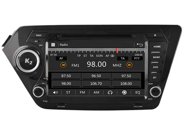 Perfect 1024*600 HD car dvd player GPS Navigation for Kia K2 RIO headunit autoradio with multimedia bluetoothMAP free rearview CAMERA 4