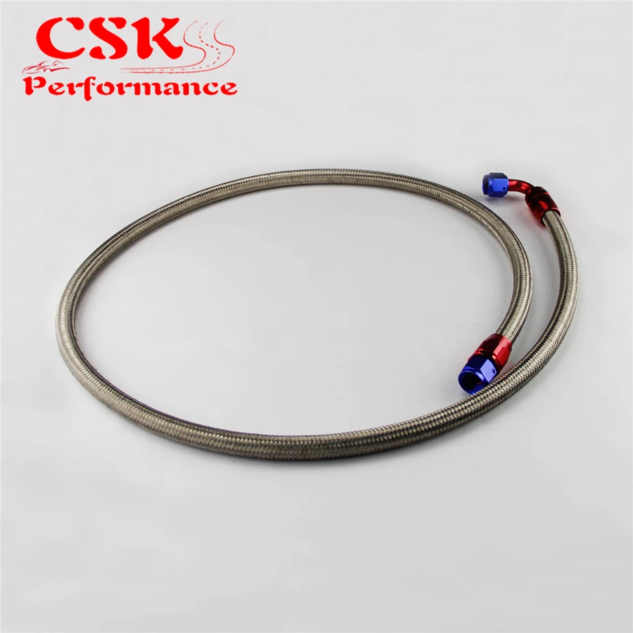 63" 8AN S/S Stainless Steel Braided Oil Cooler Filter Hose Oil Fuel