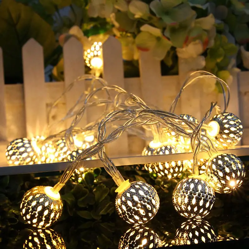 Декоративный струнный светильник светодиодный 4 м 20 светодиодный теплый белый на/Blink железный шар лампы для идеальной свадьбы рождественской елки вечерние на Хэллоуин